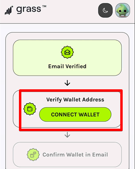 GRASSスマホ ウォレット接続