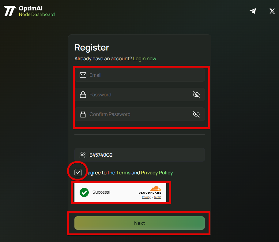 OptimAI新規登録