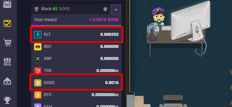 RollerCoin採掘量