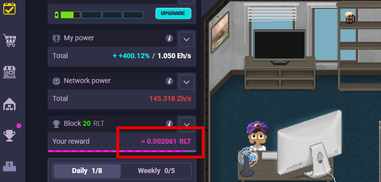 RollerCoin5ヶ月後マイニング
